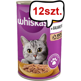 Whiskas Adult Kurczak w galaretce Mokra Karma dla kota op. 400g Pakiet 12szt.