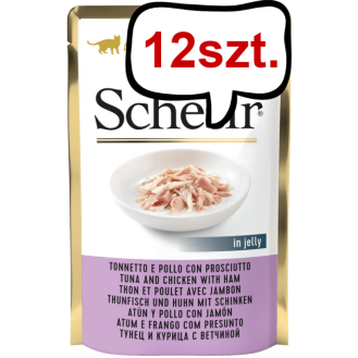 Schesir Adult Tuna&Chicken with Ham in Jelly Mokra Karma dla kota op. 50g Pakiet 12szt.