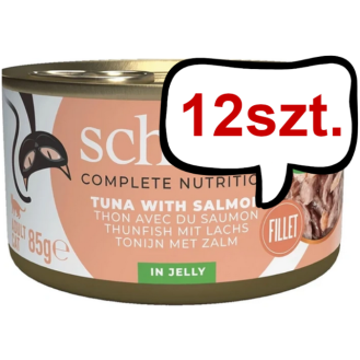 Schesir Adult Tuna&Salmon in Jelly Mokra Karma dla kota op. 85g Pakiet 12szt.