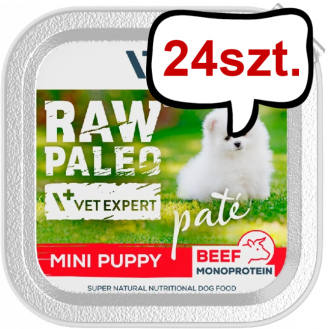 VetExpert Raw Paleo Pate Mini Puppy Wołowina Mokra Karma dla psa op. 150g Pakiet 24szt.