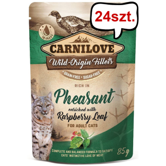 Carnilove Adult Pheasant&Raspberry Leaf Mokra Karma dla kota op. 85g Pakiet 24szt.
