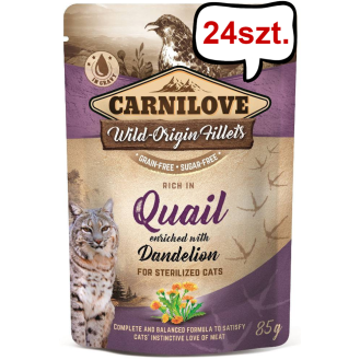 Carnilove Adult Quail&Dandelion Mokra Karma dla kota op. 85g Pakiet 24szt.