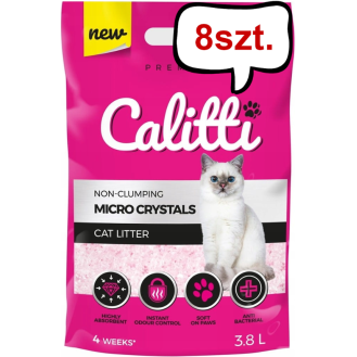 Calitti Micro Crystals Żwirek silikonowy, bezzapachowy dla kota poj. 3.8l Pakiet 8szt.