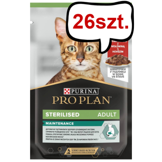 Pro Plan Cat Sterilised Wołowina Mokra Karma dla kota op. 85g Pakiet 26szt.
