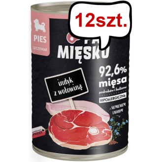 Pan Mięsko Indyk z wołowiną Mokra Karma dla szczeniaka op. 400g Pakiet 12szt.