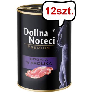 Dolina Noteci Premium Bogata w Królika Mokra Karma dla kota op. 400g Pakiet 12szt.