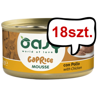 Oasy Caprice Adult Mousse with Chicken Mokra Karma dla kota op. 85g Pakiet 18szt.
