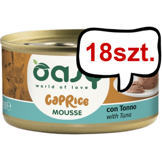Oasy Caprice Adult Mousse with Tuna Mokra Karma dla kota op. 85g Pakiet 18szt.