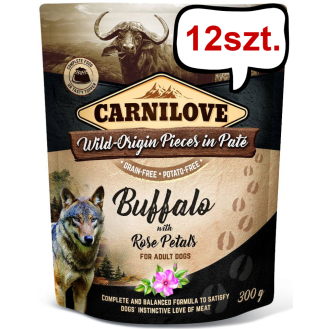 Carnilove Adult Buffalo&Rose Petals Mokra Karma dla psa op. 300g Pakiet 12szt. SASZETKA