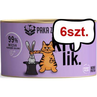 Paka Zwierzaka Królik Mokra karma dla kota op. 200g Pakiet 6szt.