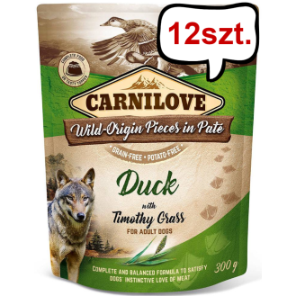 Carnilove Adult Duck&Timothy Grass Mokra Karma dla psa op. 300g Pakiet 12szt. SASZETKA