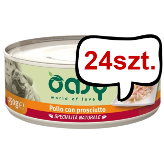 Oasy Natural Adult Chicken with Ham mokra karma dla psa op. 150g Pakiet 24szt.