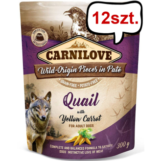 Carnilove Adult Quail&Yellow Carrot Mokra Karma dla psa op. 300g Pakiet 12szt. SASZETKA