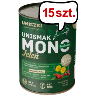 Uniszki Unismak Adult Mono Jeleń Mokra Karma dla psa op. 400g Pakiet 15szt.