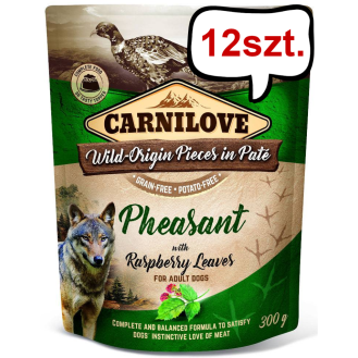 Carnilove Adult Pheasant&Raspberry Leaves Mokra Karma dla psa op. 300g Pakiet 12szt. SASZETKA