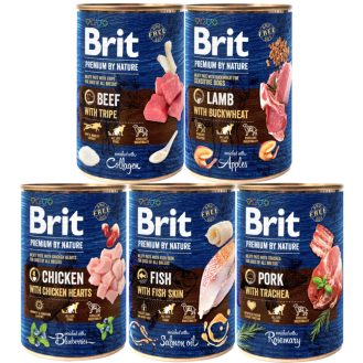 Brit Premium by Nature Pakiet degustacyjny Mokra Karma dla psa op. 5x400g