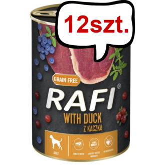 Rafi Dog Kaczka z borówką i żurawiną Mokra Karma dla psa op. 400g Pakiet 12szt.