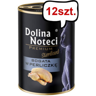 Dolina Noteci Premium Sterilised Bogata w Perliczkę Mokra Karma dla kota op. 400g Pakiet 12szt.