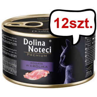 Dolina Noteci Premium Bogata w Królika Mokra Karma dla kota op. 185g Pakiet 12szt.