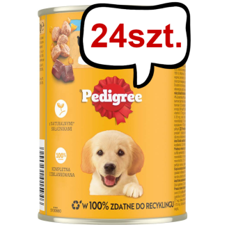 Pedigree Junior Kurczak w galaretce Mokra Karma dla szczeniaka op. 400g Pakiet 24szt.