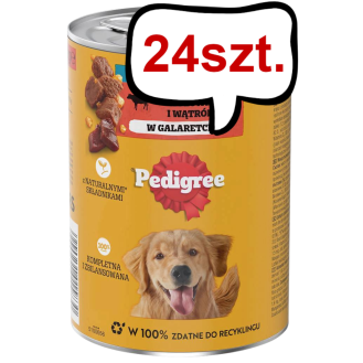 Pedigree Adult Wołowina w galaretce Mokra Karma dla psa op. 400g Pakiet 24szt.