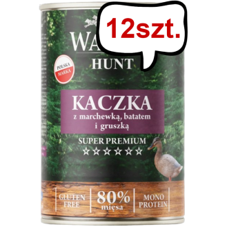 Wataha Hunt Adult Kaczka z marchewką i batatem Mokra Karma dla psa op. 400g Pakiet 12szt.