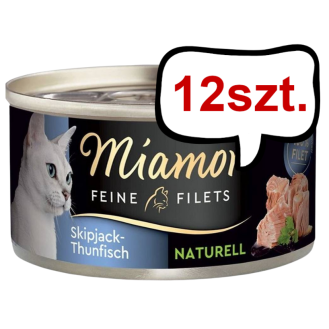 Miamor Feine Filets Naturell Adult Tuńczyk (Skipjack-Thunfisch) Mokra Karma dla kota op. 80g Pakiet 12szt.