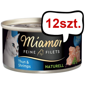 Miamor Feine Filets Naturell Adult Tuńczyk i krewetki Mokra Karma dla kota op. 80g Pakiet 12szt.
