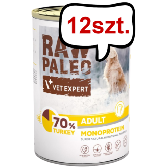 VetExpert Raw Paleo Pate Adult Indyk Mokra Karma dla psa op. 400g Pakiet 12szt.