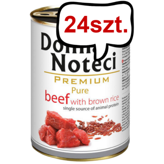 Dolina Noteci Premium Pure Beef with brown rice Mokra Karma dla psa op. 400g Pakiet 24szt.