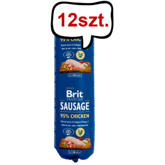 Brit Premium Sausage Adult Chicken Mokra Karma dla psa op. 800g Pakiet 12szt.
