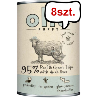 Ollo Puppy Umami Beef&Green Tripe with Duck liver Mokra Karma dla szczeniąt op. 400g Pakiet 8szt.