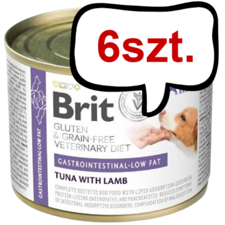 Brit Veterinary Diet Gastrointestinal Low Fat Tuna&Lamb Mokra Karma dla psa op. 200g Pakiet 6szt.
