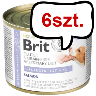 Brit Veterinary Diet Gastrointestinal Salmon Mokra Karma dla psa op. 200g Pakiet 6szt.