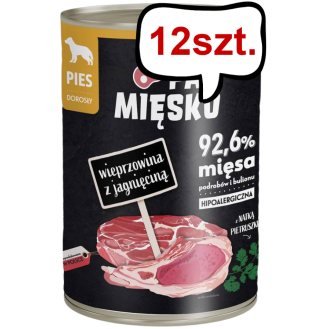 Pan Mięsko Wieprzowina z jagnięciną Mokra Karma dla psa op. 400g Pakiet 12szt.