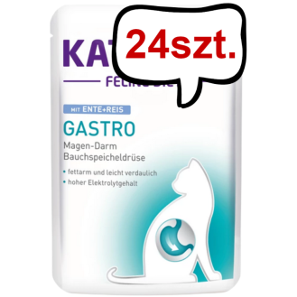 Kattovit Feline Diet Gastro z kaczką i ryżem (Ente+Reis) Mokra Karma dla kota op. 85g Pakiet 24szt.