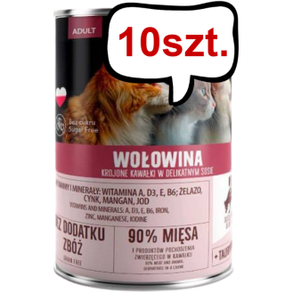 Pet Republic Adult Wołowina Mokra Karma dla kota 400g Pakiet 10szt.