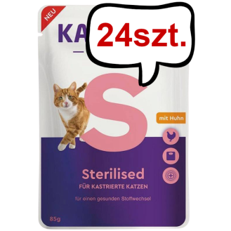 Kattovit Vital Care Sterilised z kurczakiem (Huhn) Mokra Karma dla kota op. 85g Pakiet 24szt.