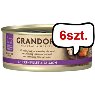 Grandorf Adult Chicken&Salmon Fillet Mokra karma dla kota op. 70g Pakiet 6szt.