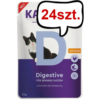 Kattovit Vital Care Digestive z kurczakiem (Huhn) Mokra Karma dla kota op. 85g Pakiet 24szt.