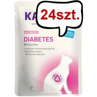 Kattovit Feline Diet Diabetes z łososiem (Lachs) Mokra Karma dla kota op. 85g Pakiet 24szt.