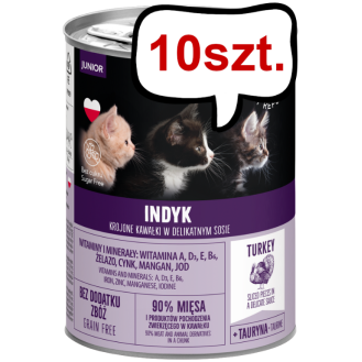 Pet Republic Kitty Indyk Mokra Karma dla kociąt 400g Pakiet 10szt.