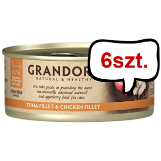 Grandorf Adult Tuna&Chicken Fillet Mokra karma dla kota op. 70g Pakiet 6szt.
