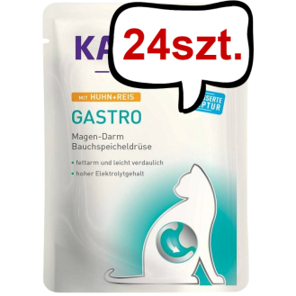 Kattovit Feline Diet Gastro z kurczakiem i ryżem (Huhn+Reis) Mokra Karma dla kota op. 85g Pakiet 24szt.