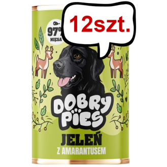 Dobry Pies Adult Jeleń z amarantusem Mokra karma dla psa op. 400g Pakiet 12szt.