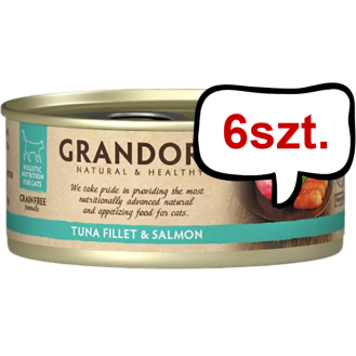 Grandorf Adult Tuna&Salmon Fillet Mokra karma dla kota op. 70g Pakiet 6szt.