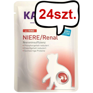 Kattovit Feline Diet Niere/Renal z wołowiną (Rind) Mokra Karma dla kota op. 85g Pakiet 24szt.