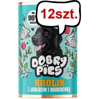 Dobry Pies Adult Królik z jabłkiem i marchewką Mokra karma dla psa op. 400g Pakiet 12szt.