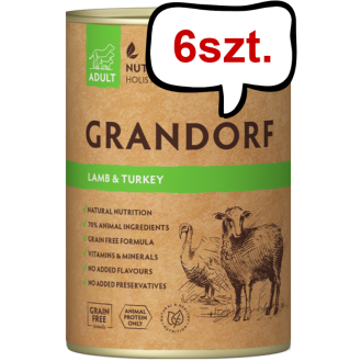 Grandorf Adult Lamb&Turkey Mokra karma dla kota op. 400g Pakiet 6szt.