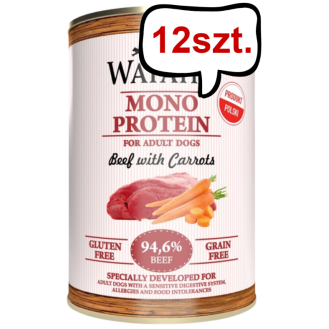 Wataha Mono Adult Beef&Carrots Mokra Karma dla psa op. 400g Pakiet 12szt.